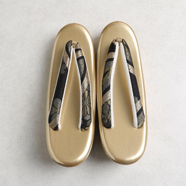 【新品】草履バッグセット モダン古典柄 帯地 　厚底草履　24cm　03090