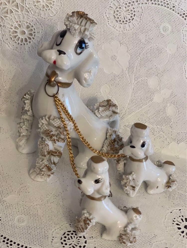 【フランス 30'】陶器のスパゲティプードル/３匹セット