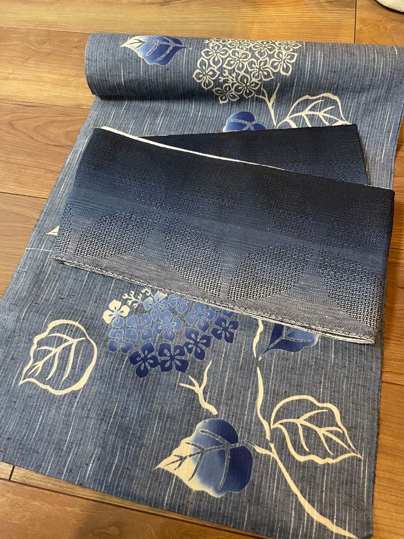 竺仙　浴衣　反物　紫陽花