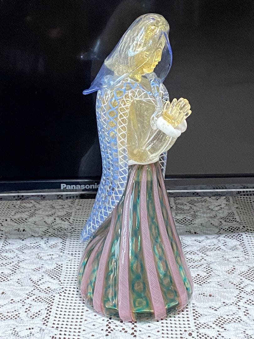 ♦️珍物レア物ムラーノ島 ムラーノグラス マリア像人形 イタリアベネチア骨董品