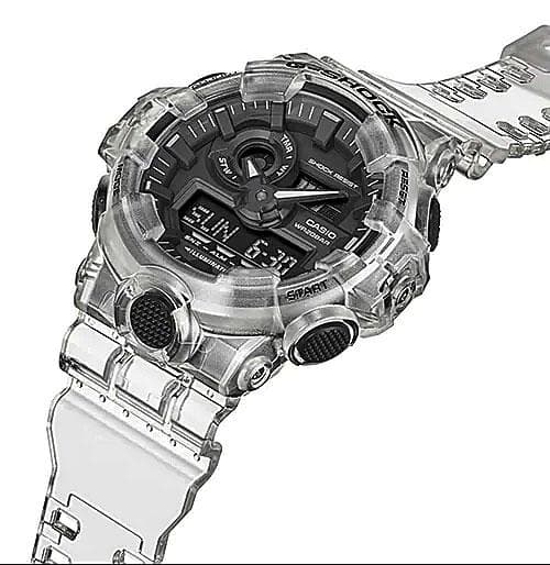 Gショック透明クリアスケルトン腕時計GA-700SKE-7AメンズG-SHOCK