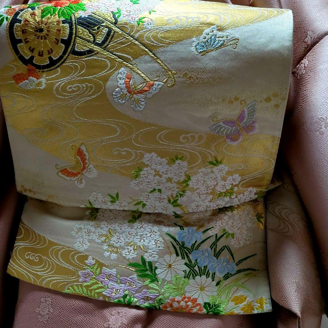 訪問着５点セット　正絹　袷　金彩模様