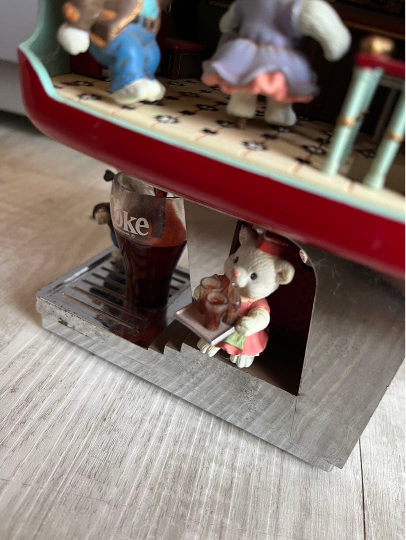 アメリカビンテージ光って動くコカコーラソーダショップミュージックボックス1991