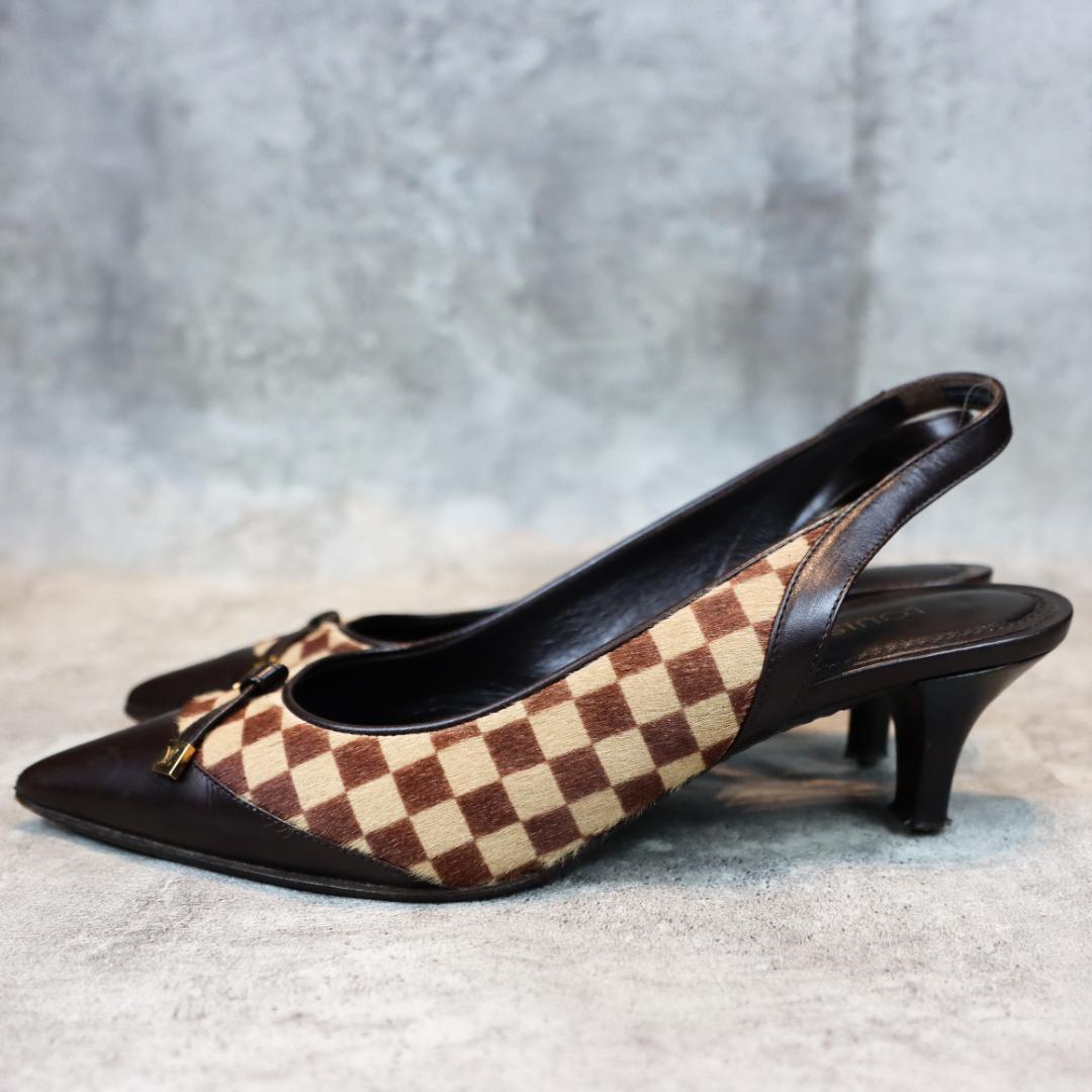 LOUIS VUITTON ハラコ パンプス レディース 高級 ミュール