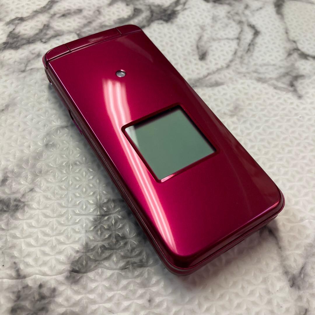 美品 京セラ KYF43 かんたんケータイライト ガラケー ワインレッド 箱