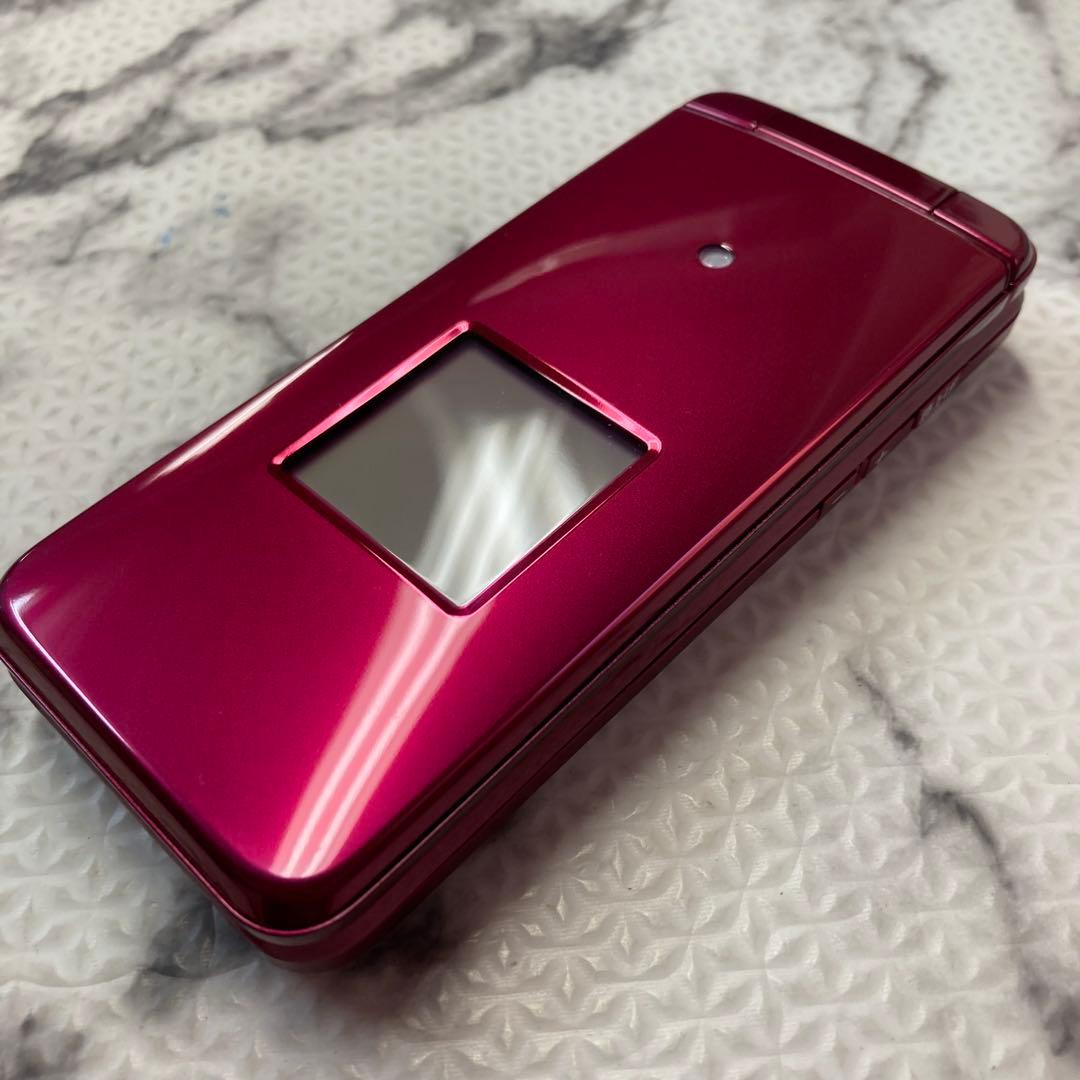 美品 京セラ KYF43 かんたんケータイライト ガラケー ワインレッド 箱