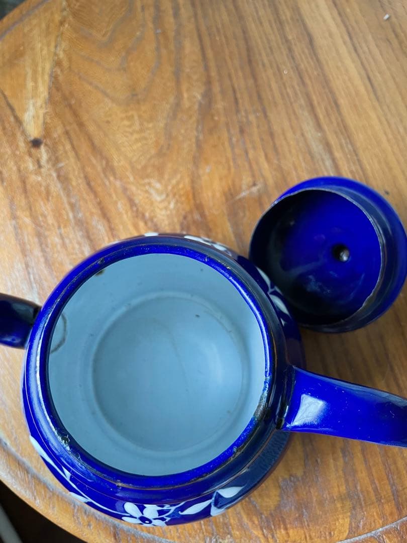 フランス　アンティーク　ホーロー　ティー　ポット　コーヒー　ポット　手書き　レア