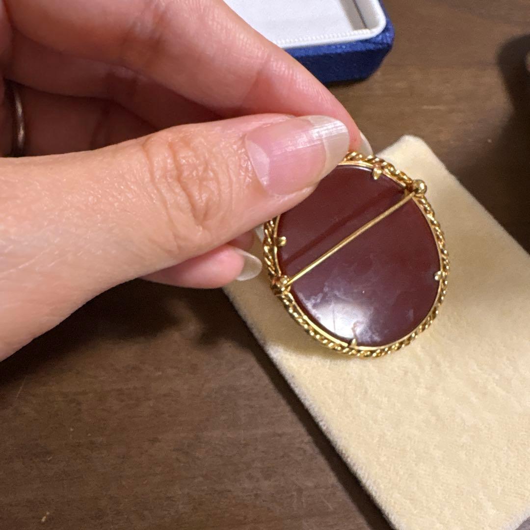 値下げ@カメオ　k18刻印あり　ブローチ