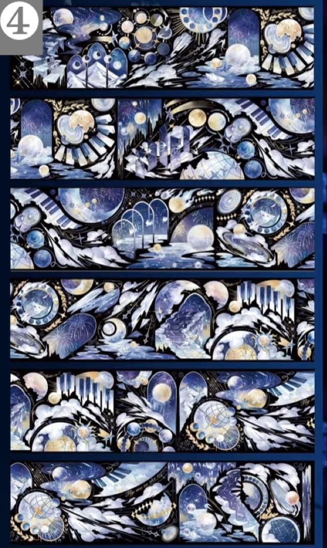 【P】海外　10m巻　貝殻光マスキングテープ　お花系/装飾系/動物系