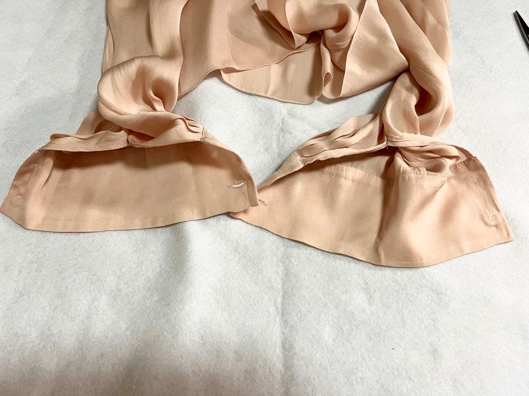 PRADA リボン付きブラウス 38 薄いピンク　シルク素材　Sサイズ