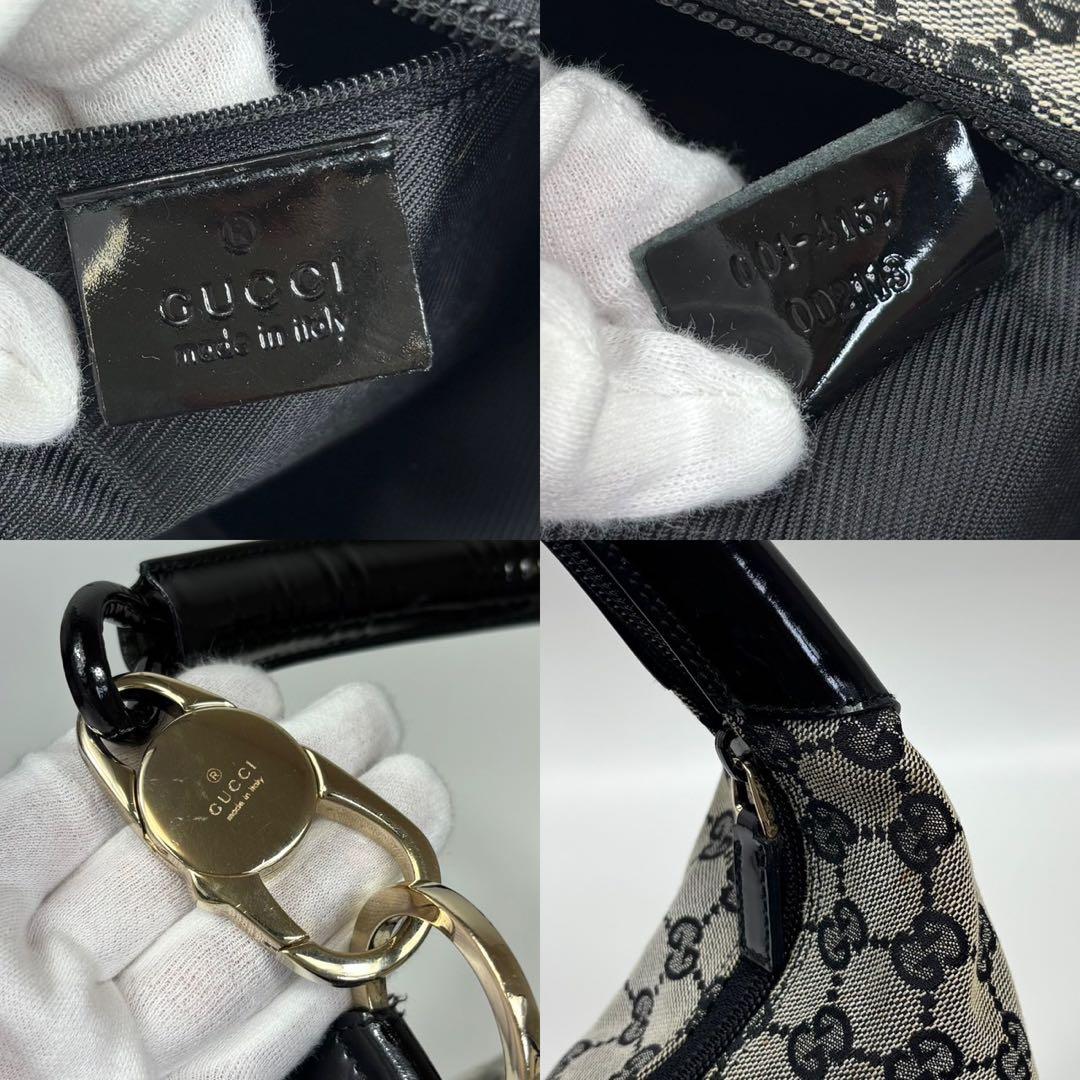 専用GUCCI GGキャンバス ハーフムーン ワンショルダー 三日月 黒