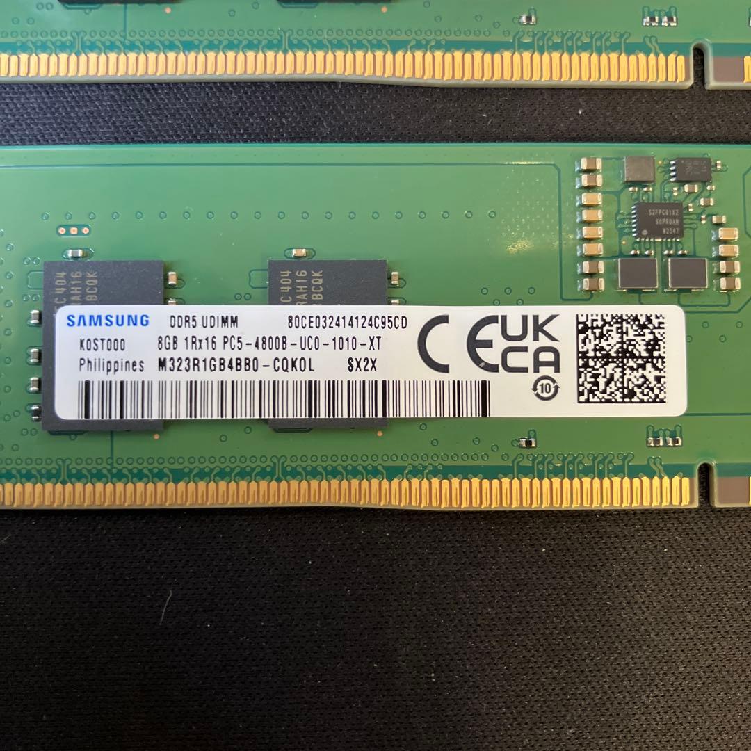 Samsung メモリ 16GB （8GB 2枚）DDR5 PC5-4800