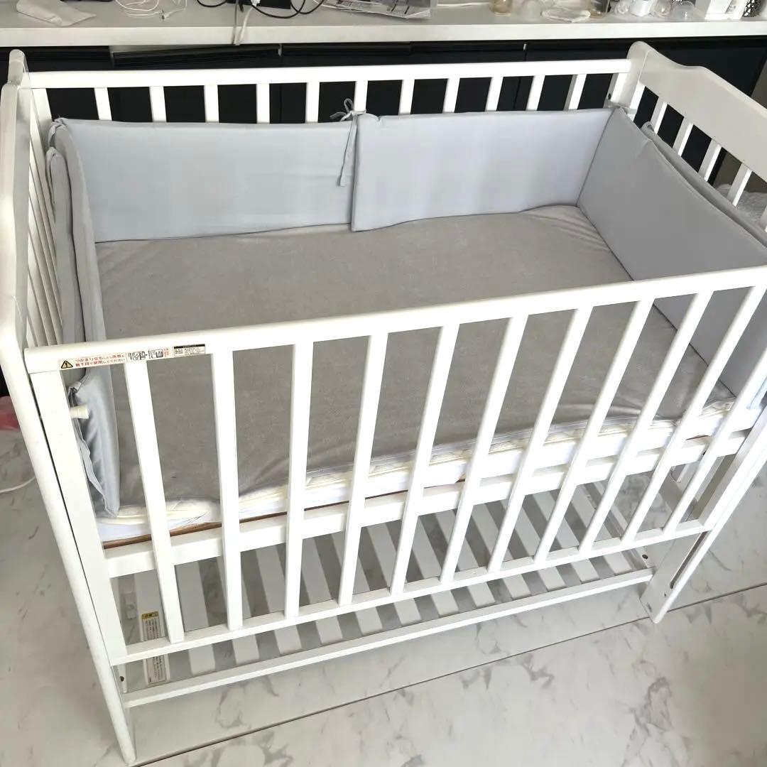 カトージ ベビーベッド II ハイタイプ上段70cm ガードクッション付