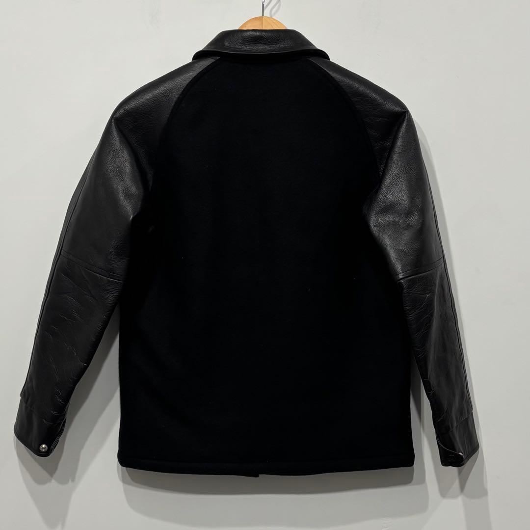 極美品 キャリー レザー メルトン ウール スポーツジャケット スタジャン M