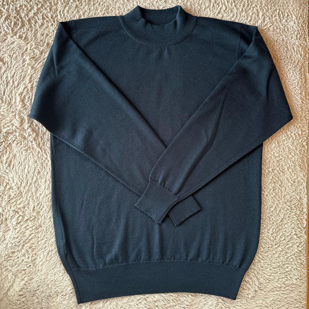 JOHN SMEDLEY ジョンスメドレー　ウールニット ネイビー S