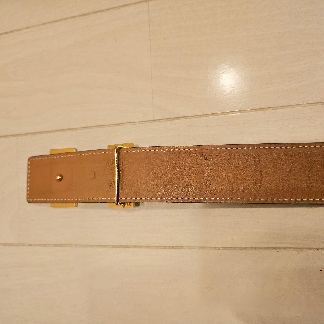 HERMES コンスタンス ベルト 70cm シルバーバックル 黒×キャメル