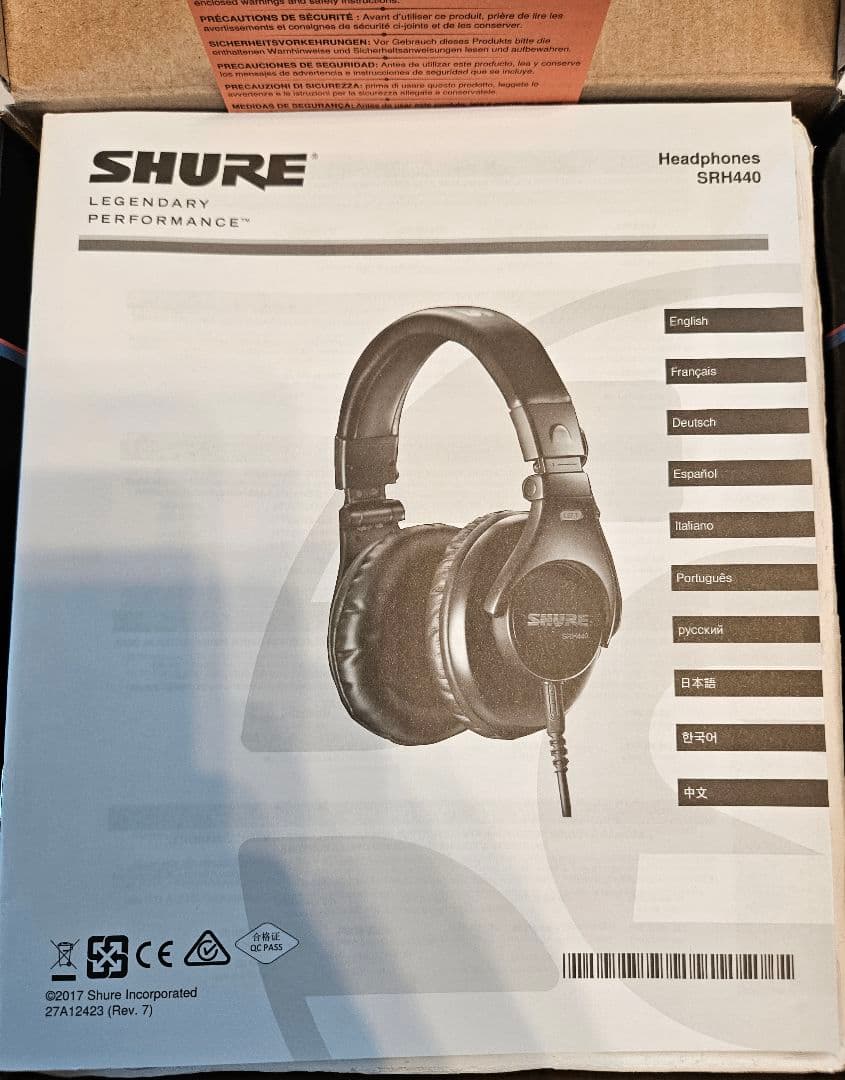 SHURE SRH440 プロフェッショナルヘッドフォン
