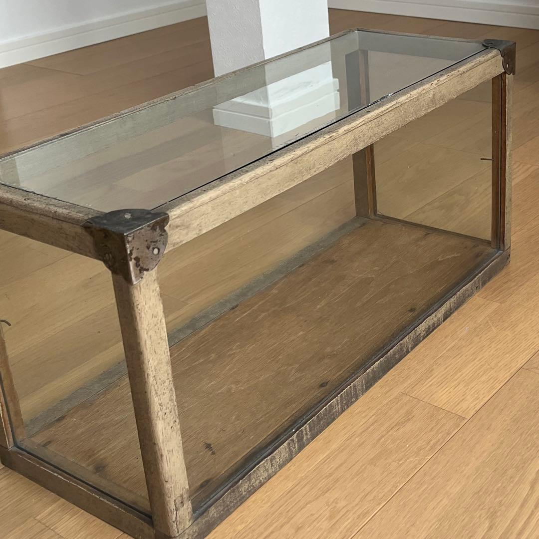 古道具　昭和レトロ　木製　ガラス　ショーケース