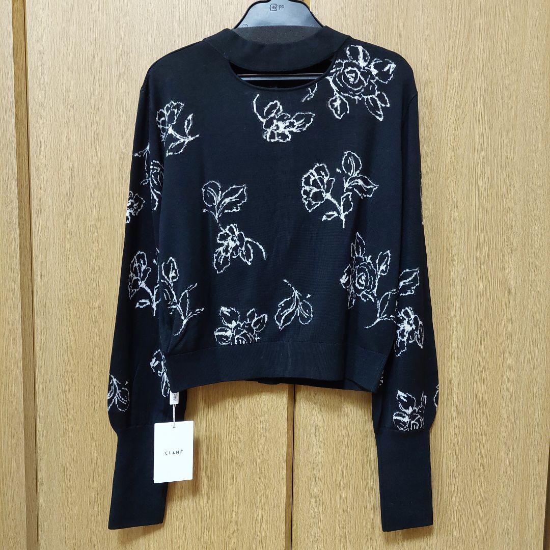 CLANE 田中みな実 THIN FLOWER W FACE CARDIGAN