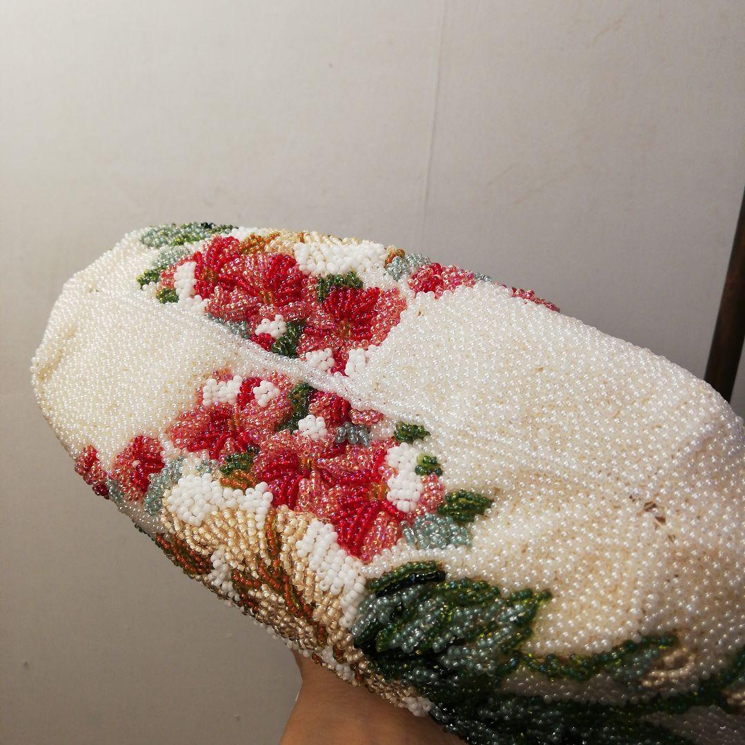 花柄刺繍総ビーズ和装用バッグ