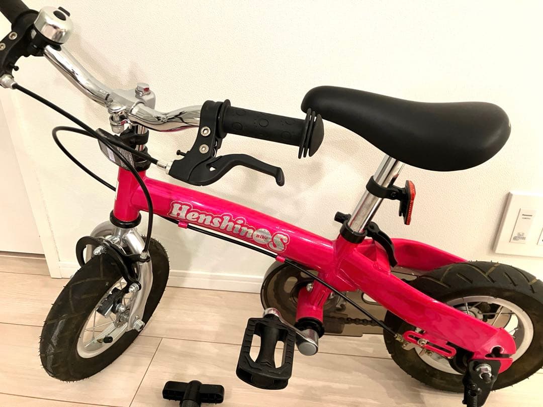 美品　Henshin 幼児用自転車 ピンク