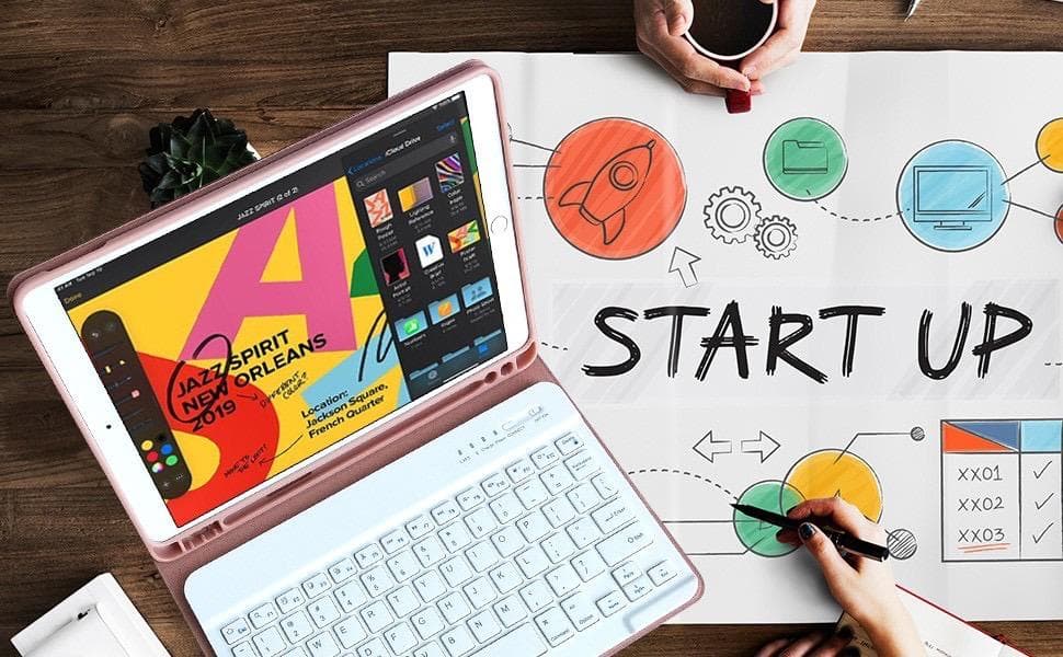 高級PUレザー製❣iPad専用設計で使い勝手＆利便性抜群♪❤ケース＆キーボード