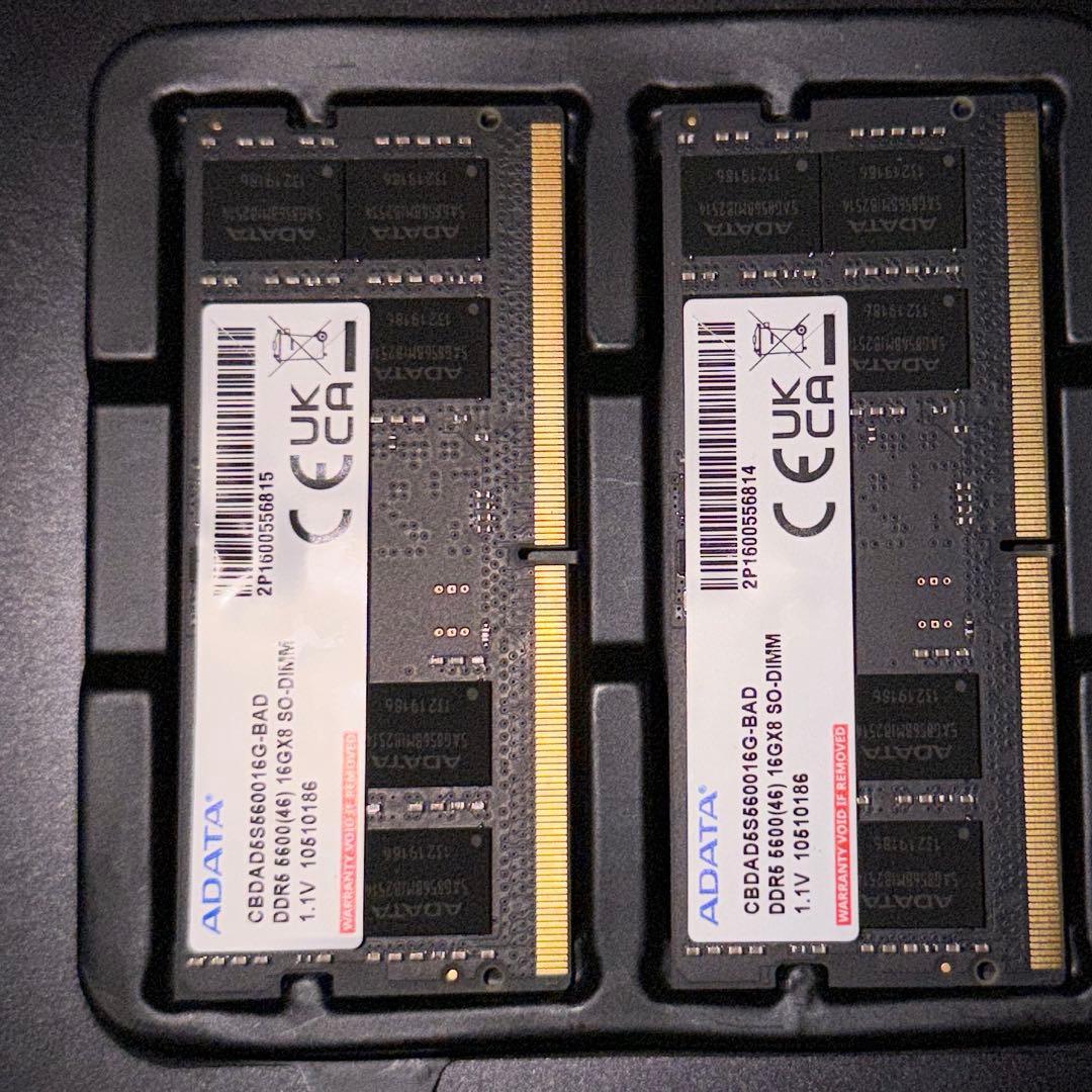 DDR5 SODIMM 5600MHz ノート用 16GB x2 = 32GB