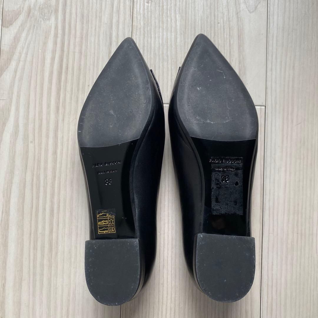 極美品ファビオルスコーニ ポインテッドトゥ フラットパンプス 24.5cm
