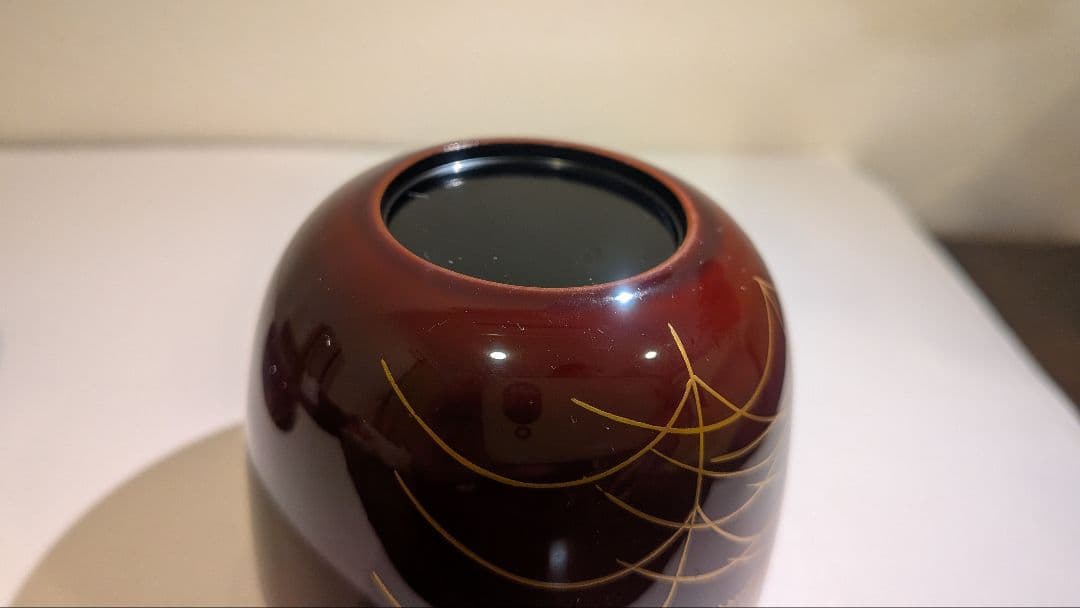 『鈴虫蒔絵』大棗　溜　吉田祥雲　漆器 茶道具 棗 秋　京塗師