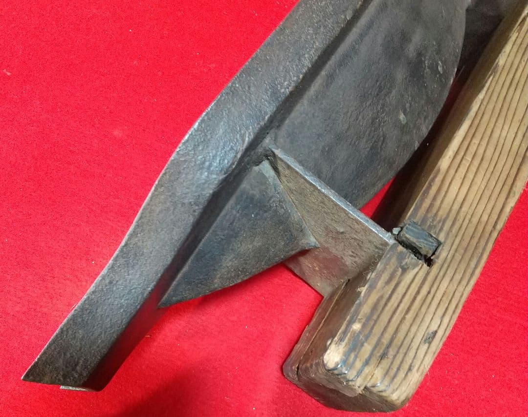 古道具 時代物 大型薬研 長さ約80cm 高さ約17.5cm幅約16.5cm