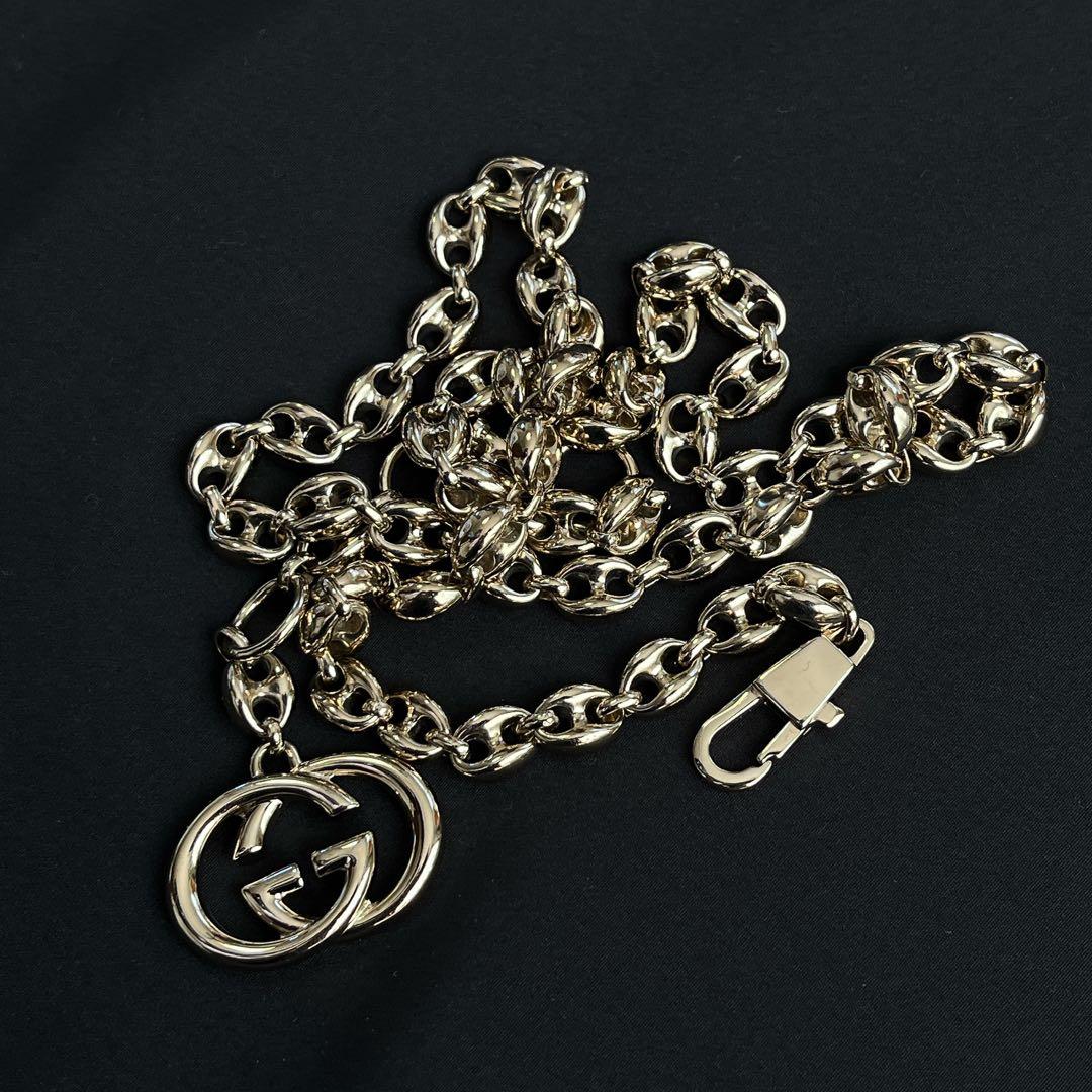 希少✨GUCCI チェーンベルト インターロッキング ゴールド oidgucci