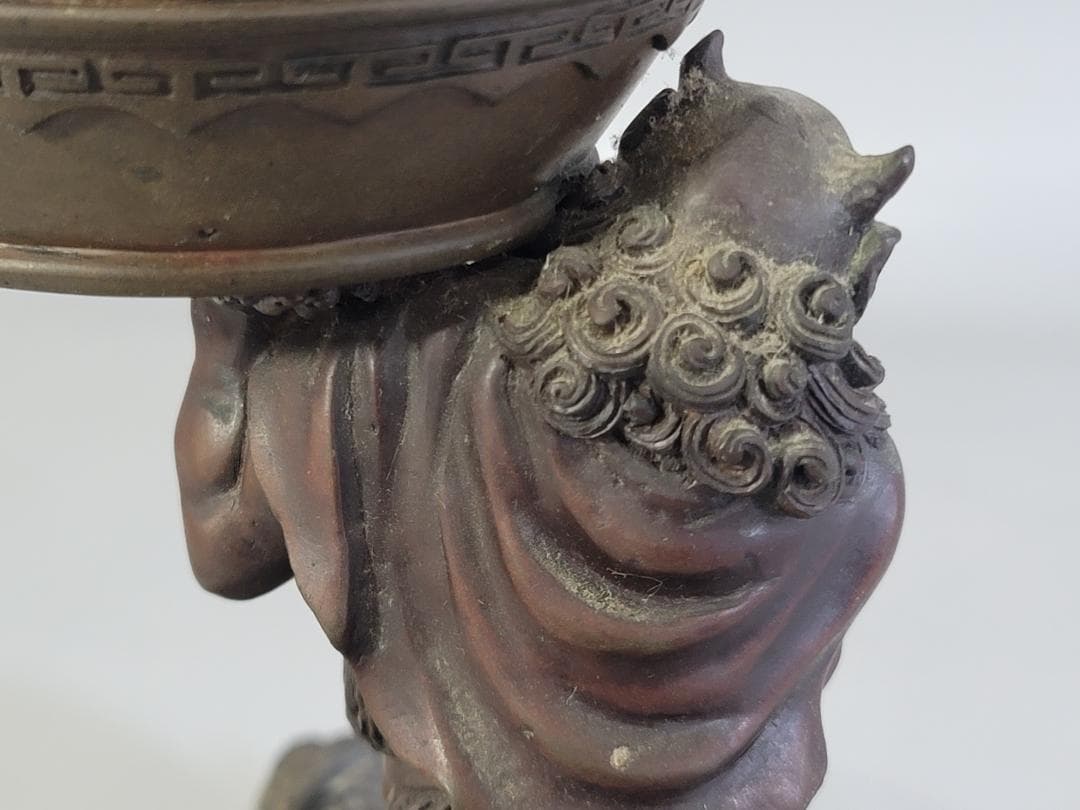 古美術 銅 鬼力 香炉