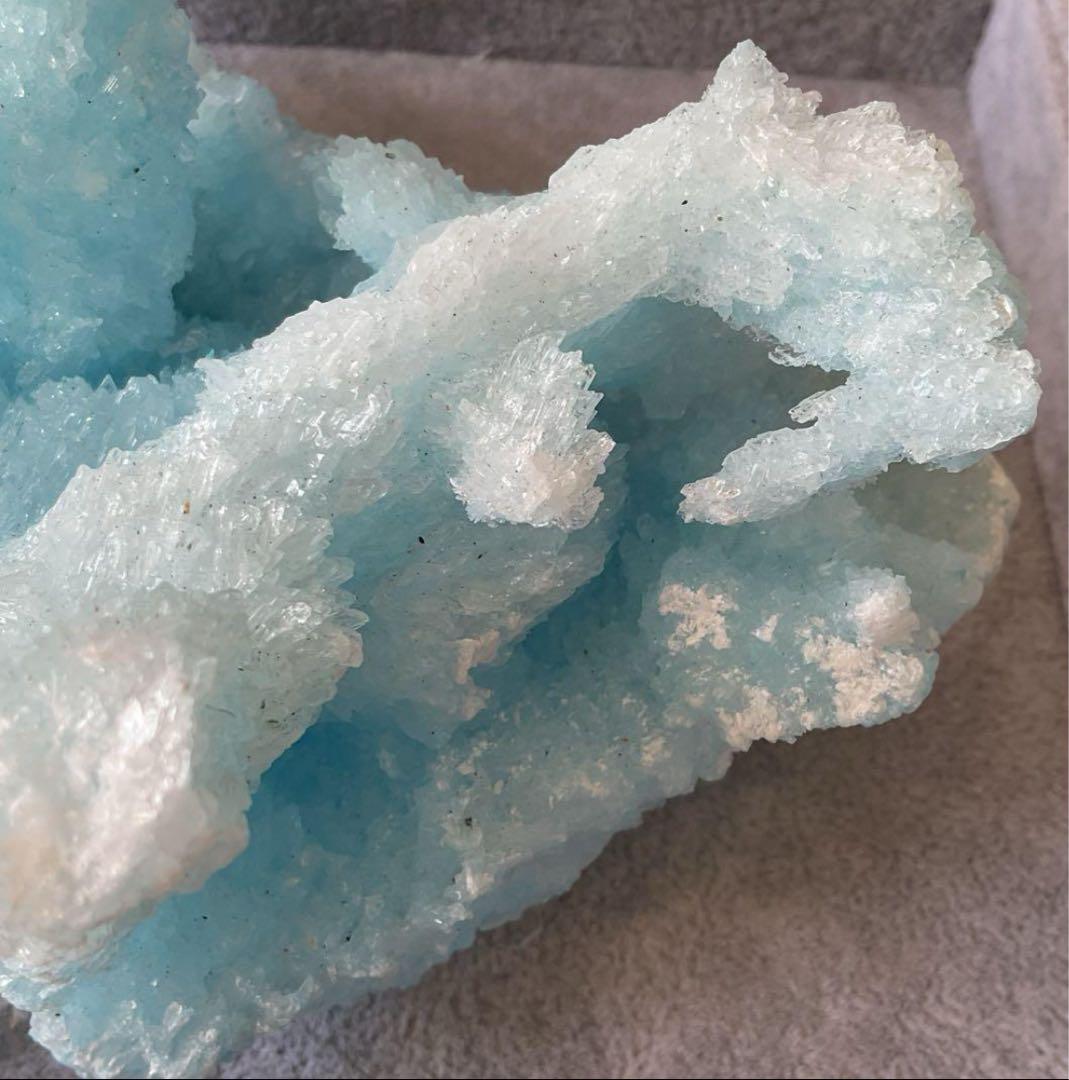 T991-2 アクアマリン水晶結晶　原石ジオードクラスター　天然石