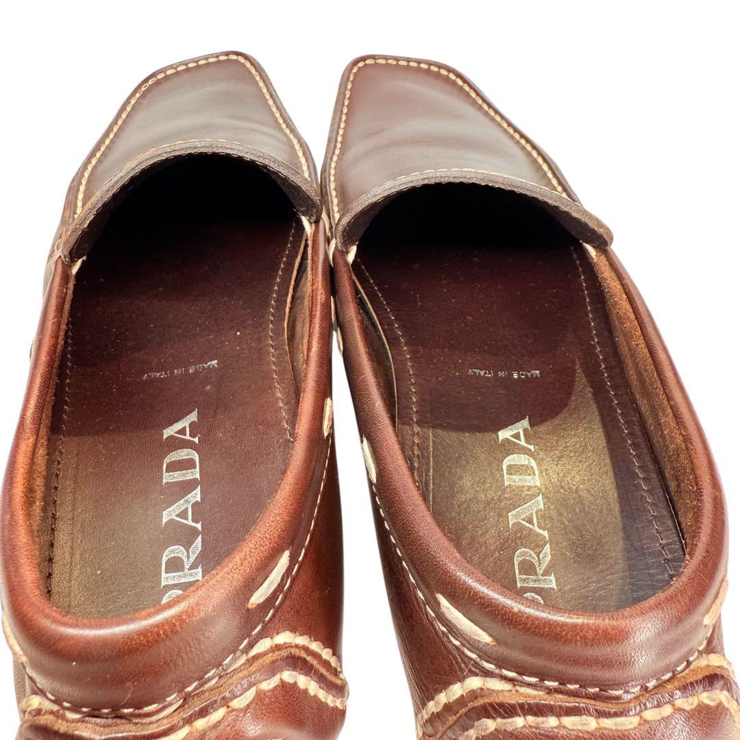【極美品】PRADA ドライビングシューズ（5）モカシン　デッキシューズ　本革