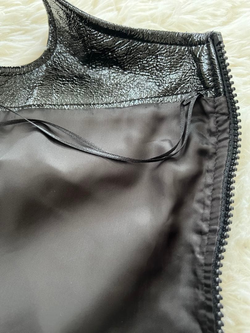 Courrèges クレージュ エナメル ノースリーブ ミニドレス ワンピース