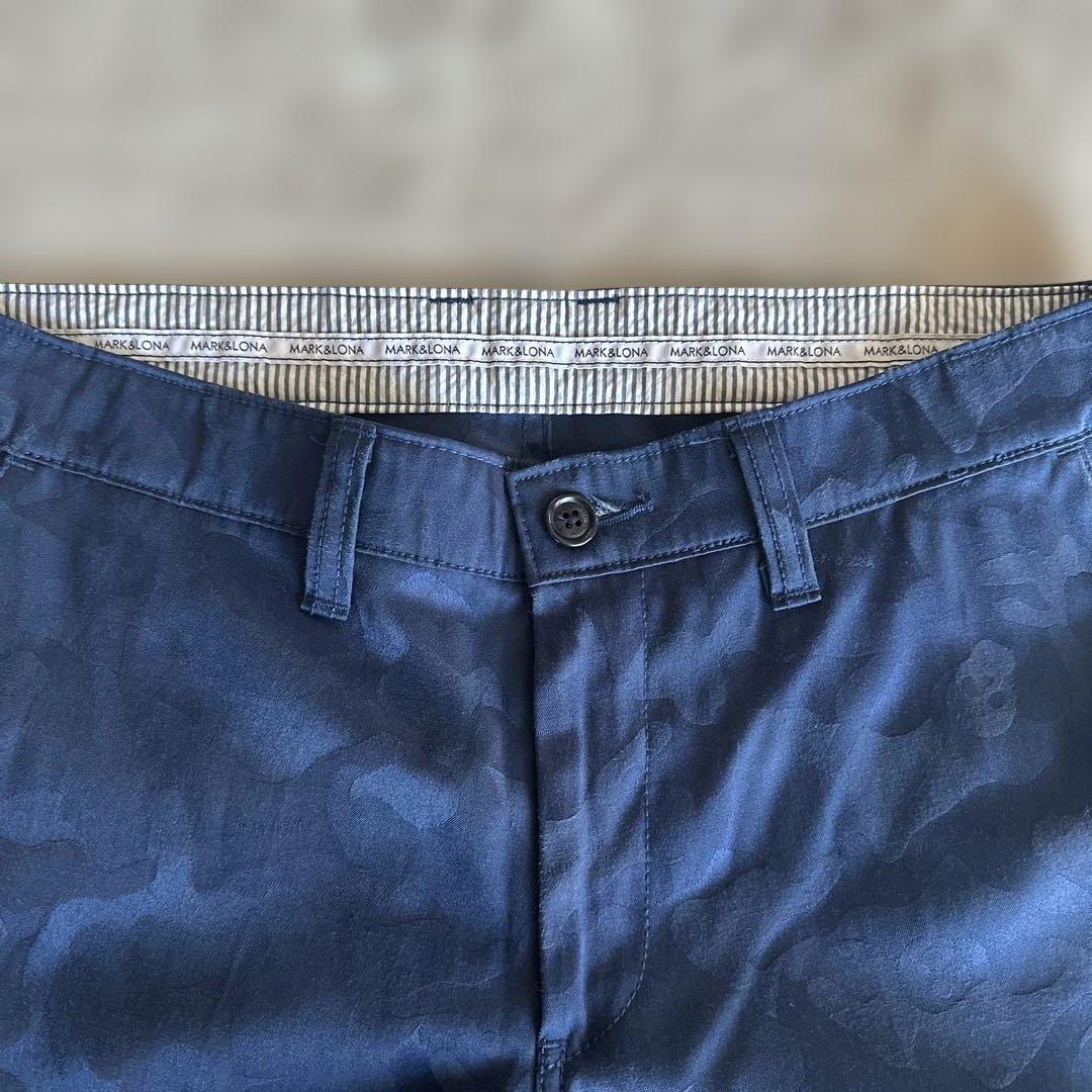 マーク&ロナゴルフパンツ 紺色の迷彩柄　L