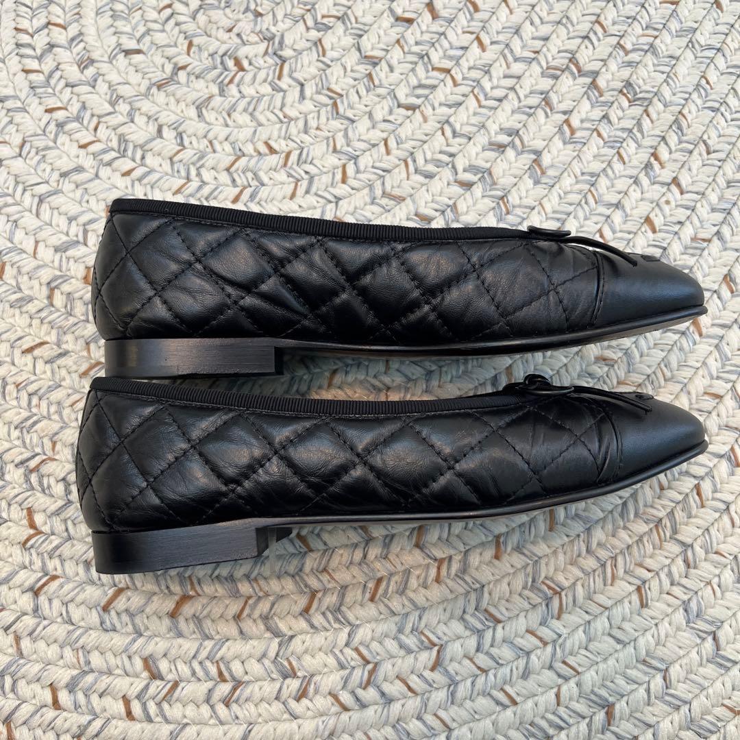CHANEL ブラック バレエシューズ　34