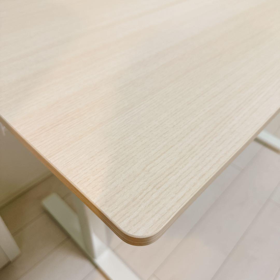 美品　昇降式デスク ロータイプ　幅120cm パソコンデスク　収納フック付き