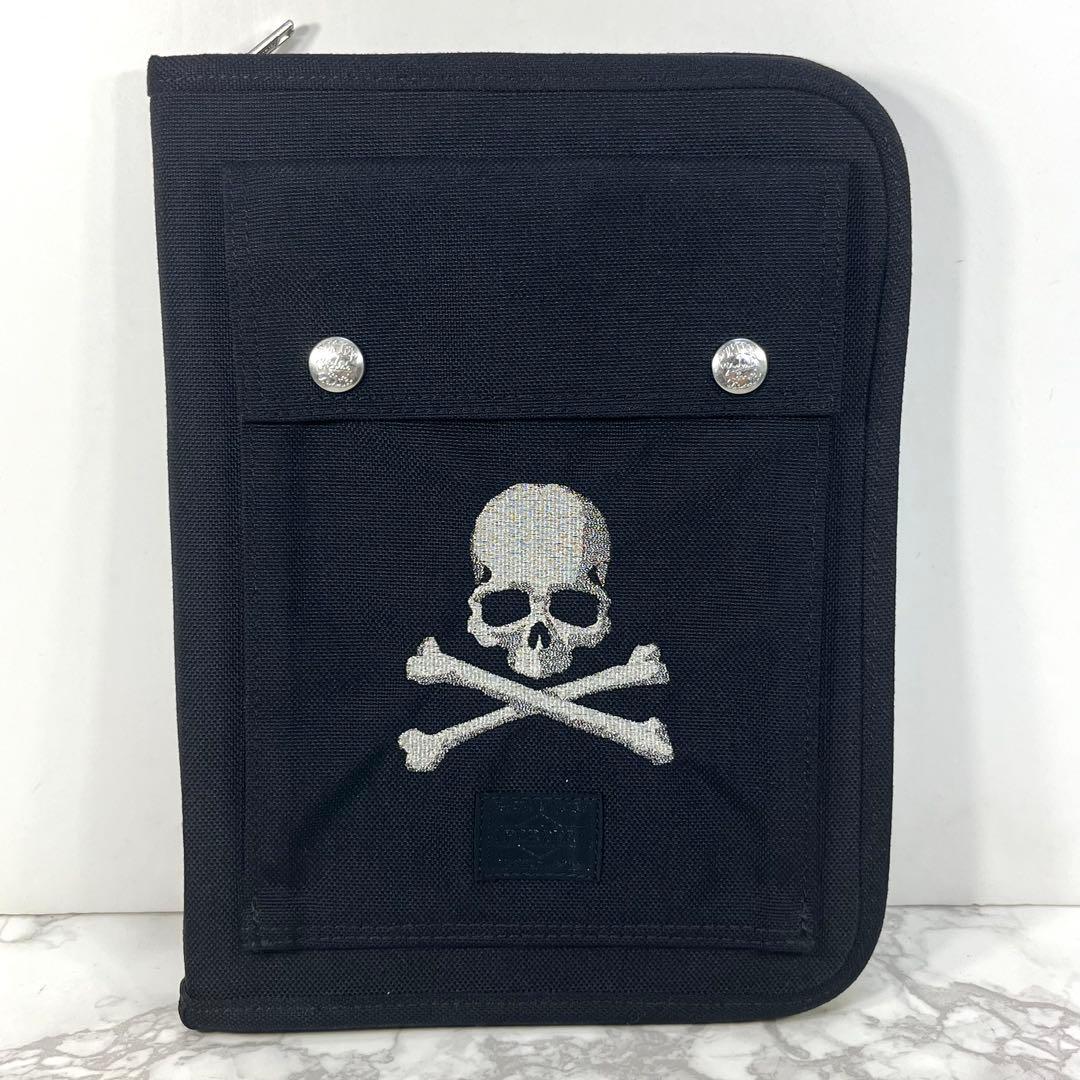 極美品 porter mastermind コラボ タブレットケース スカル刺繍