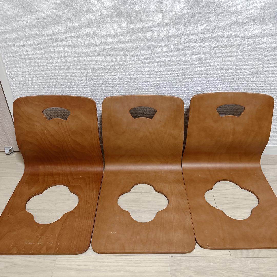 【7脚まとめて】木製座椅子　曲げ座椅子　和座椅子　旅館椅子　温泉椅子　ブラウン