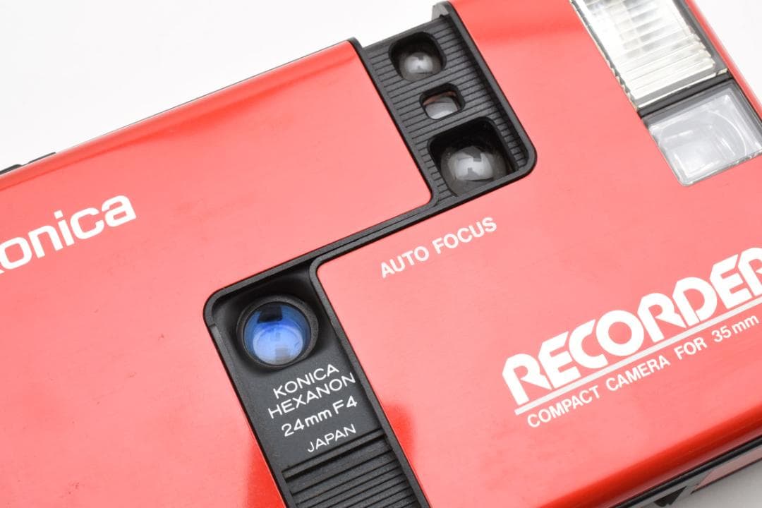 美品 Konica RECORDER レッド コンパクトフィルムカメラ