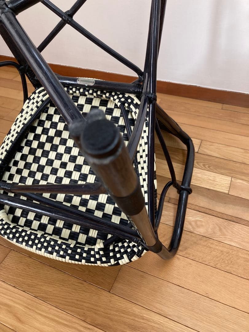 【極美品】ヤマカワラタン アームチェア カフェチェア 籐椅子 山川ラタン