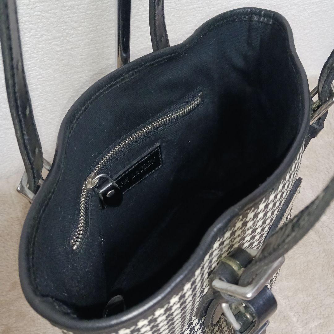 【美品】RALPH LAUREN 千鳥格子PVC×本革レザー切替ショルダーバッグ