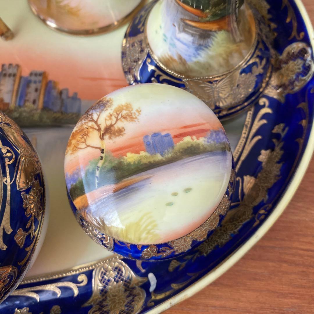 オールドノリタケ　湖水の白鳥　ドレッシングテーブルセット　英国里帰りスワンレイク