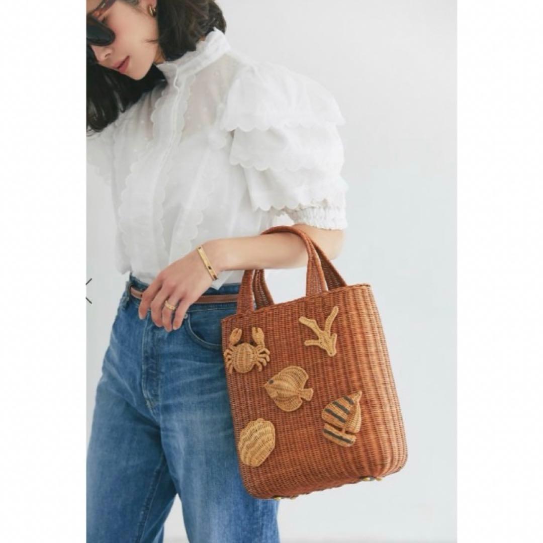 美品　セブンテン　SEVENTEN ラタンマリンバッグ　カゴバッグ　ブラウン