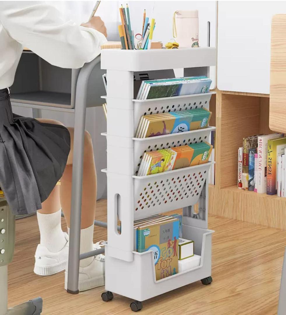5層キャスター付き本棚 キャスター付き ラック 小物入れ