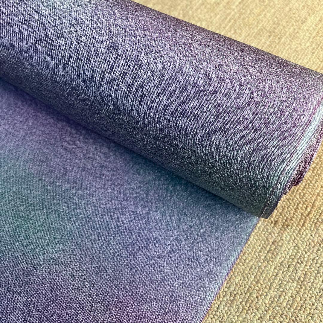 着物反物　紫グラデーション　スコッチガード加工済み　絹