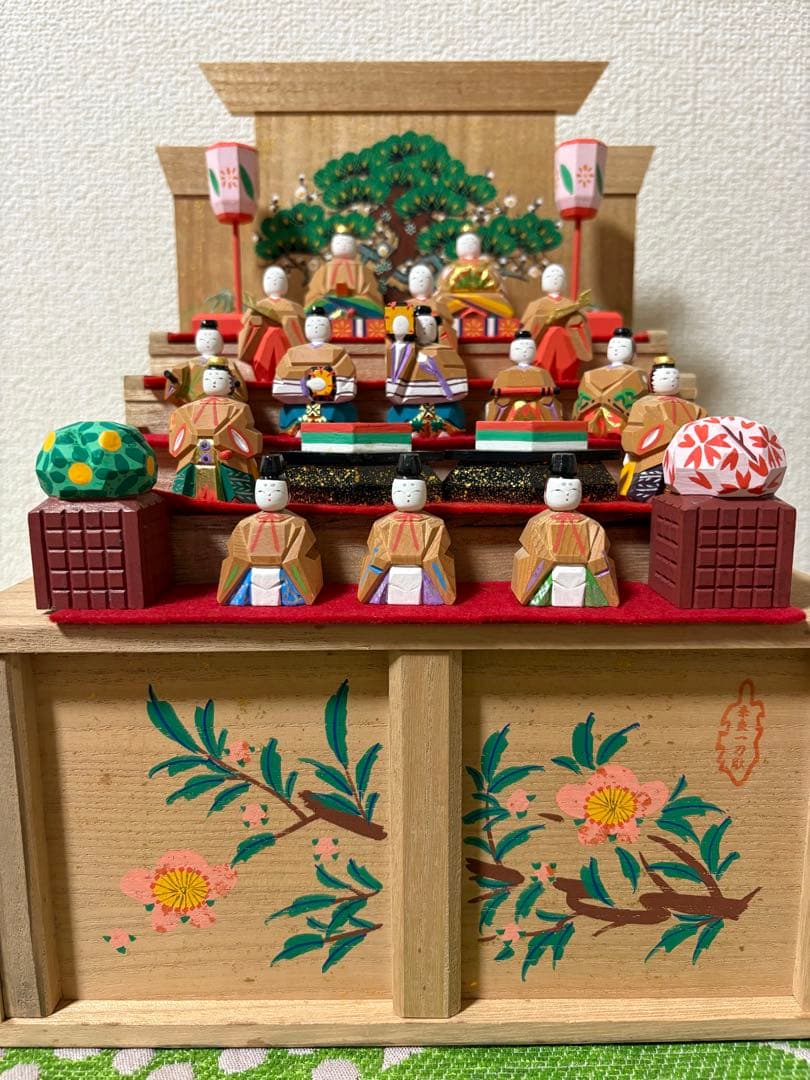 神泉　奈良一刀彫り五段雛人形セット