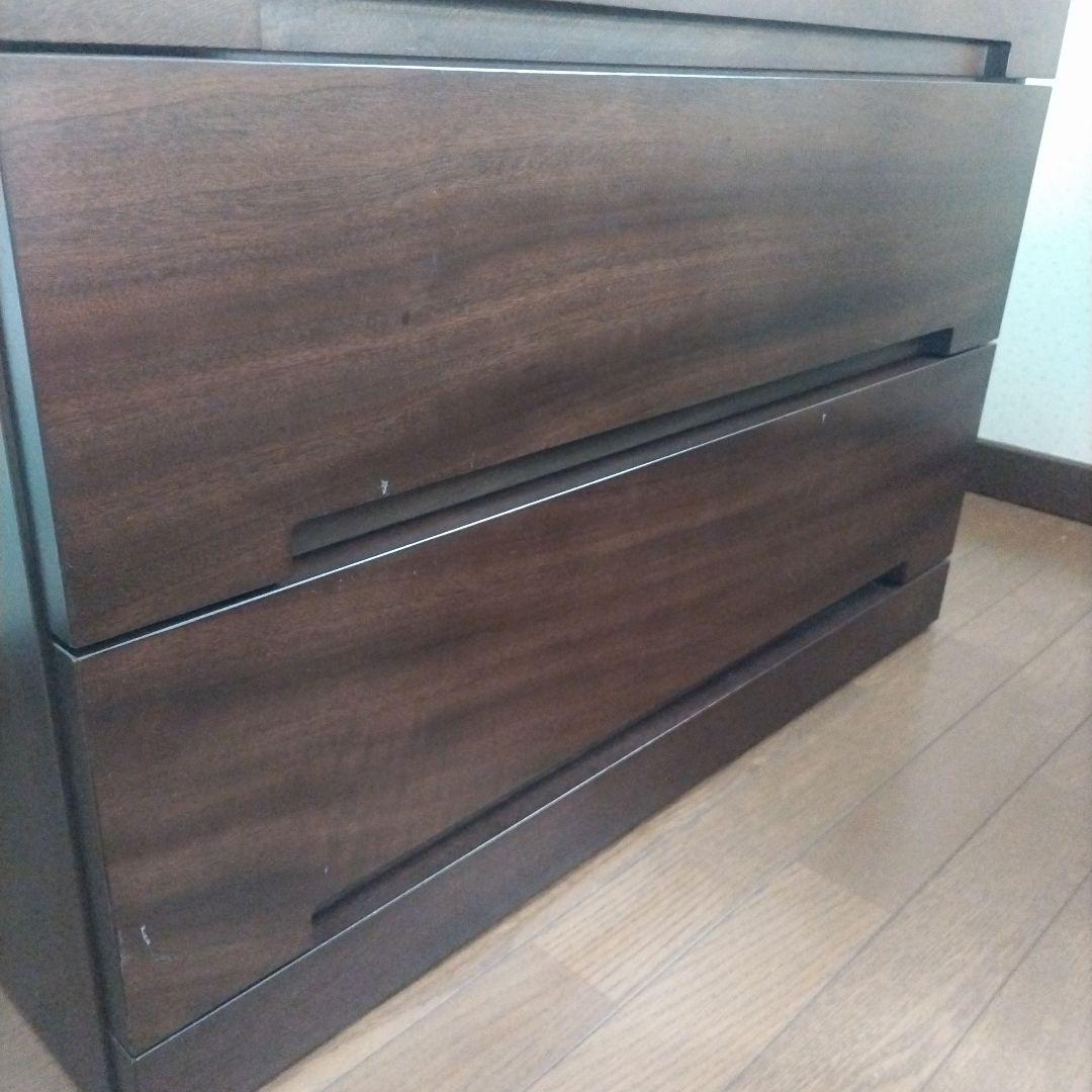 民芸家具　国産　ダークブラウン楠箪笥　6段