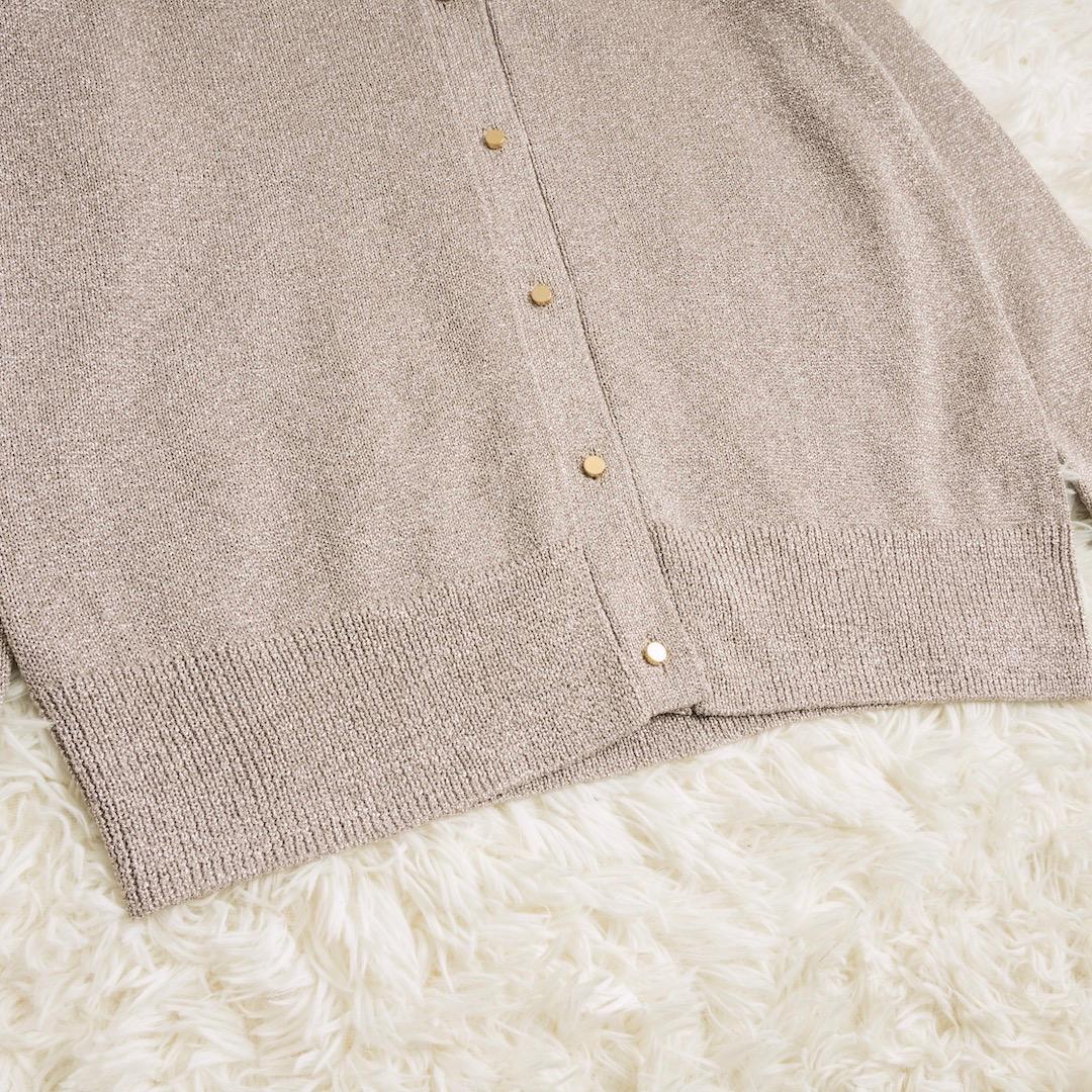 ebure エブール 25AW ブライトラメリリヤーン Vネック カーディガン